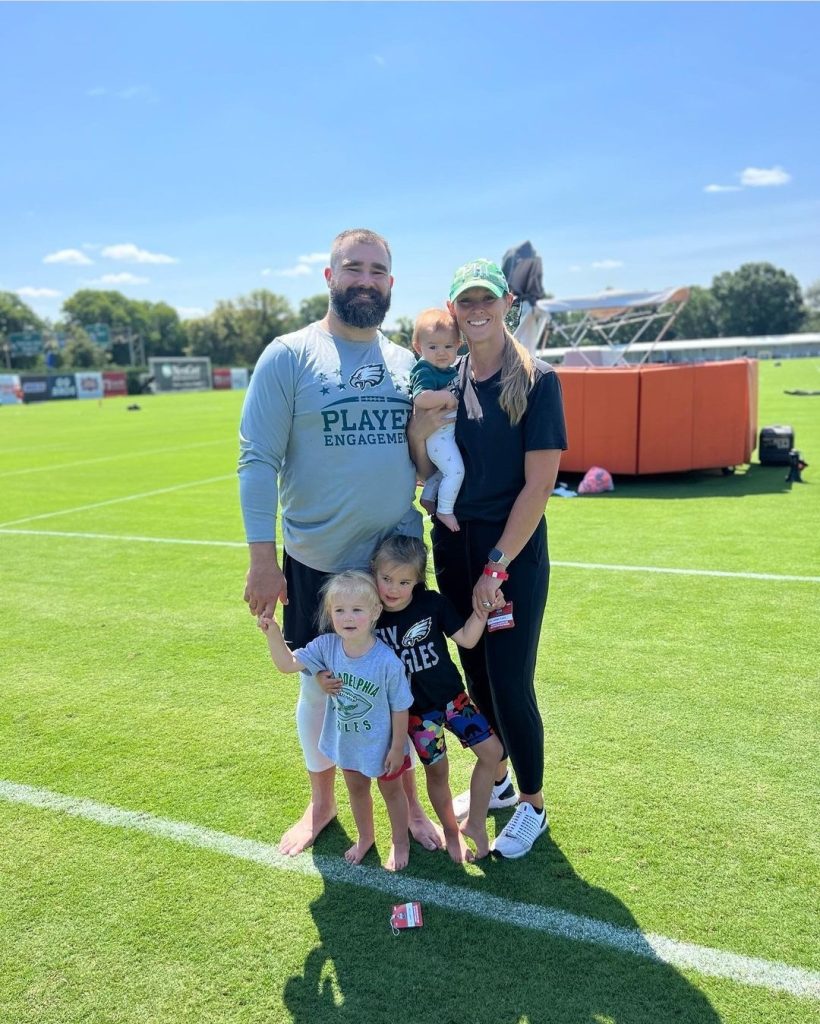 Kylie and Jason Kelce  daughters Wyatt Elizabeth, Elliotte Ray, and Bennett Llewellyn