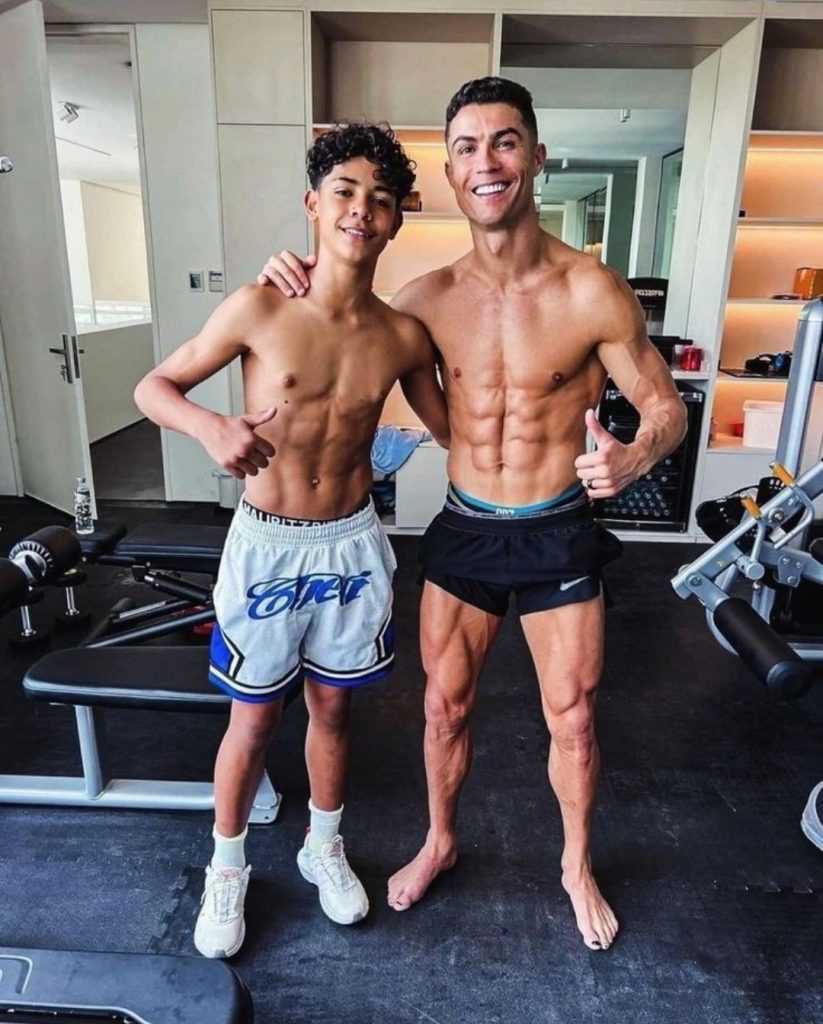 cristiano ronaldo jr  with cristiano ronaldo