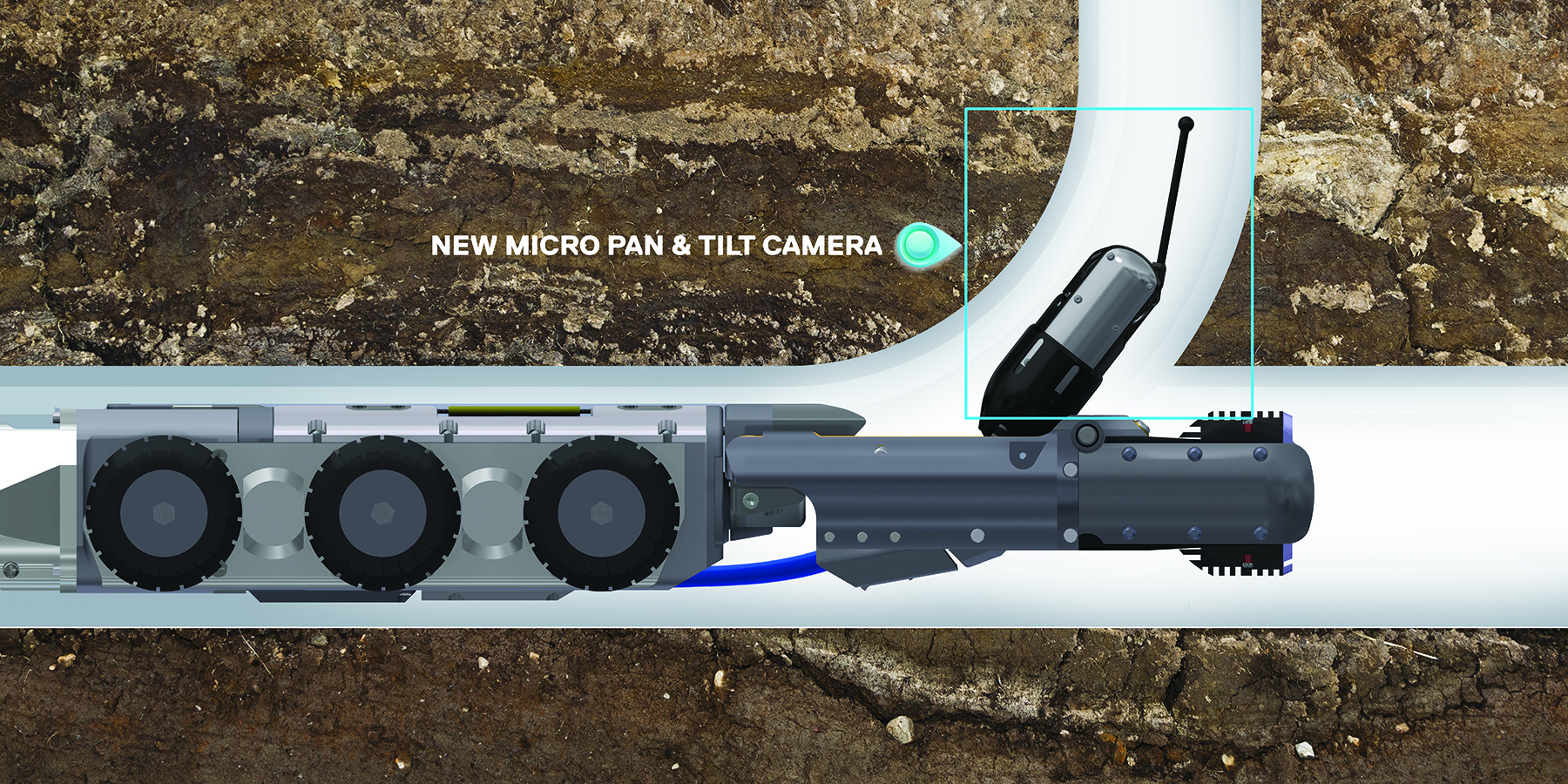 pan and tilt pipe camera